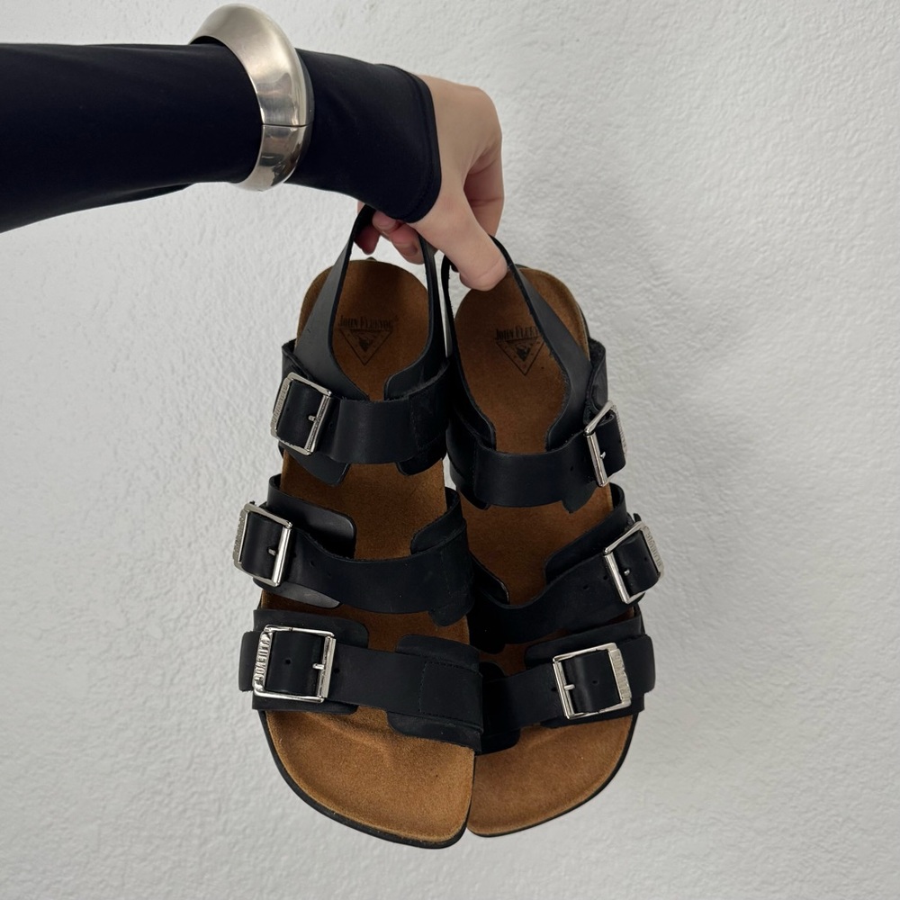 John Fluevog Elsie Noir Sandal 11W / 9M